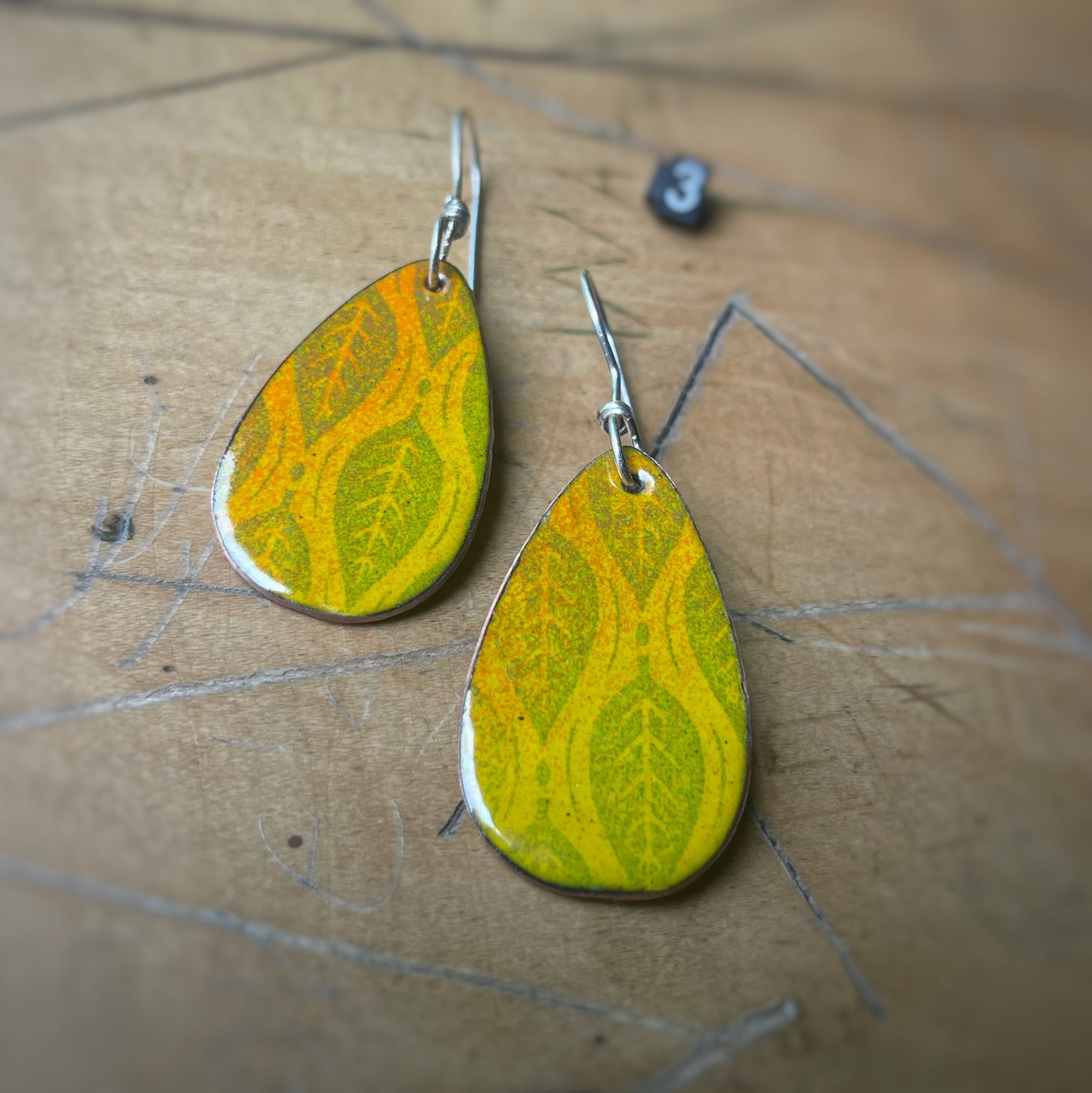 Enamel Drop Earrings
