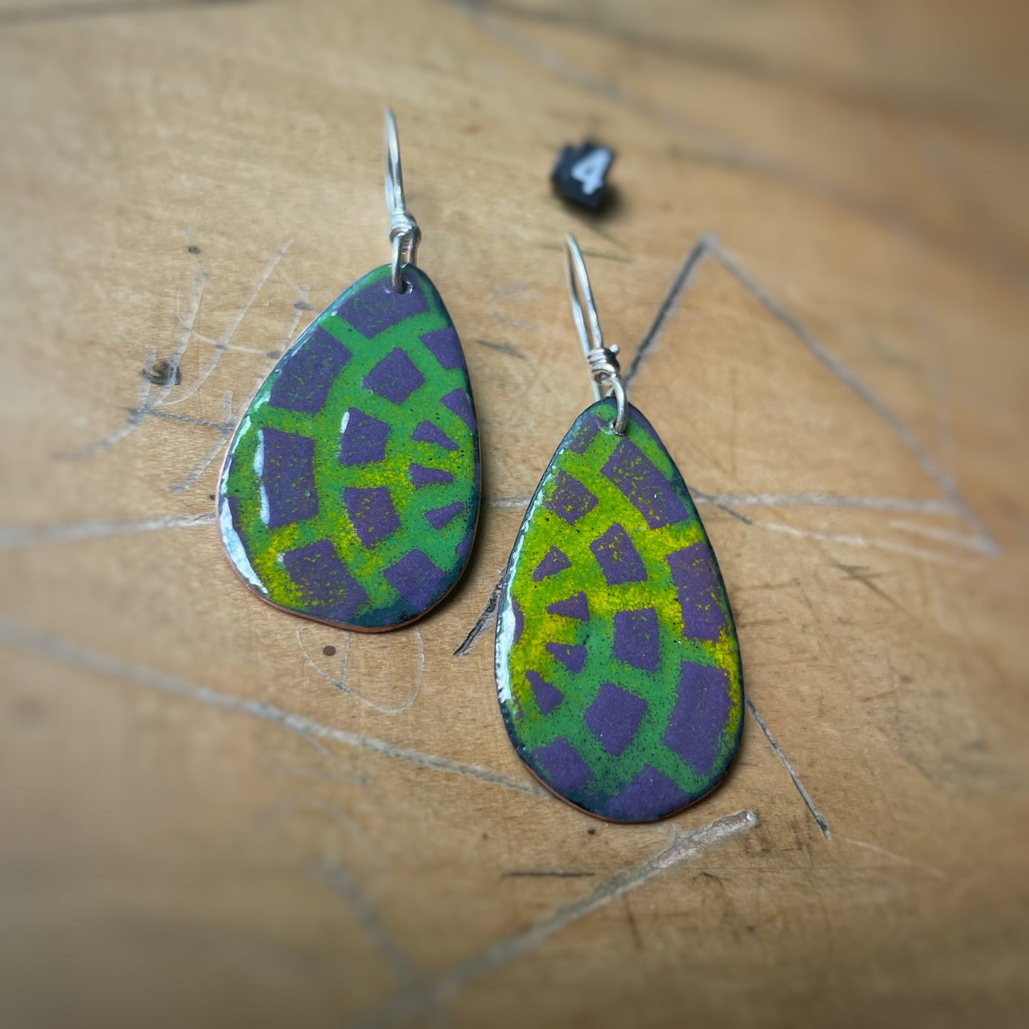 Enamel Drop Earrings