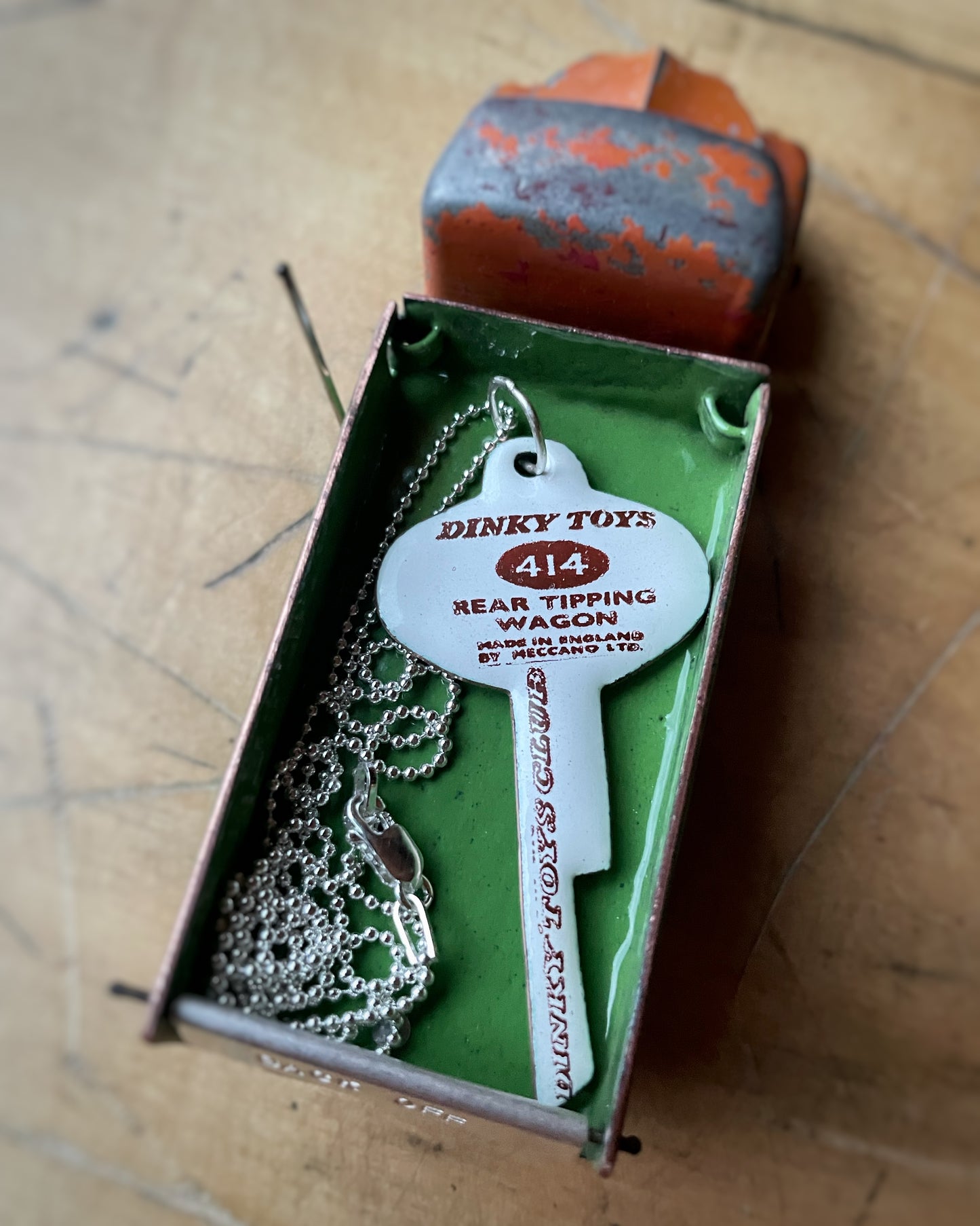 Dinky Toys Dodge Tipping Wagon with Enamel Key Pendant