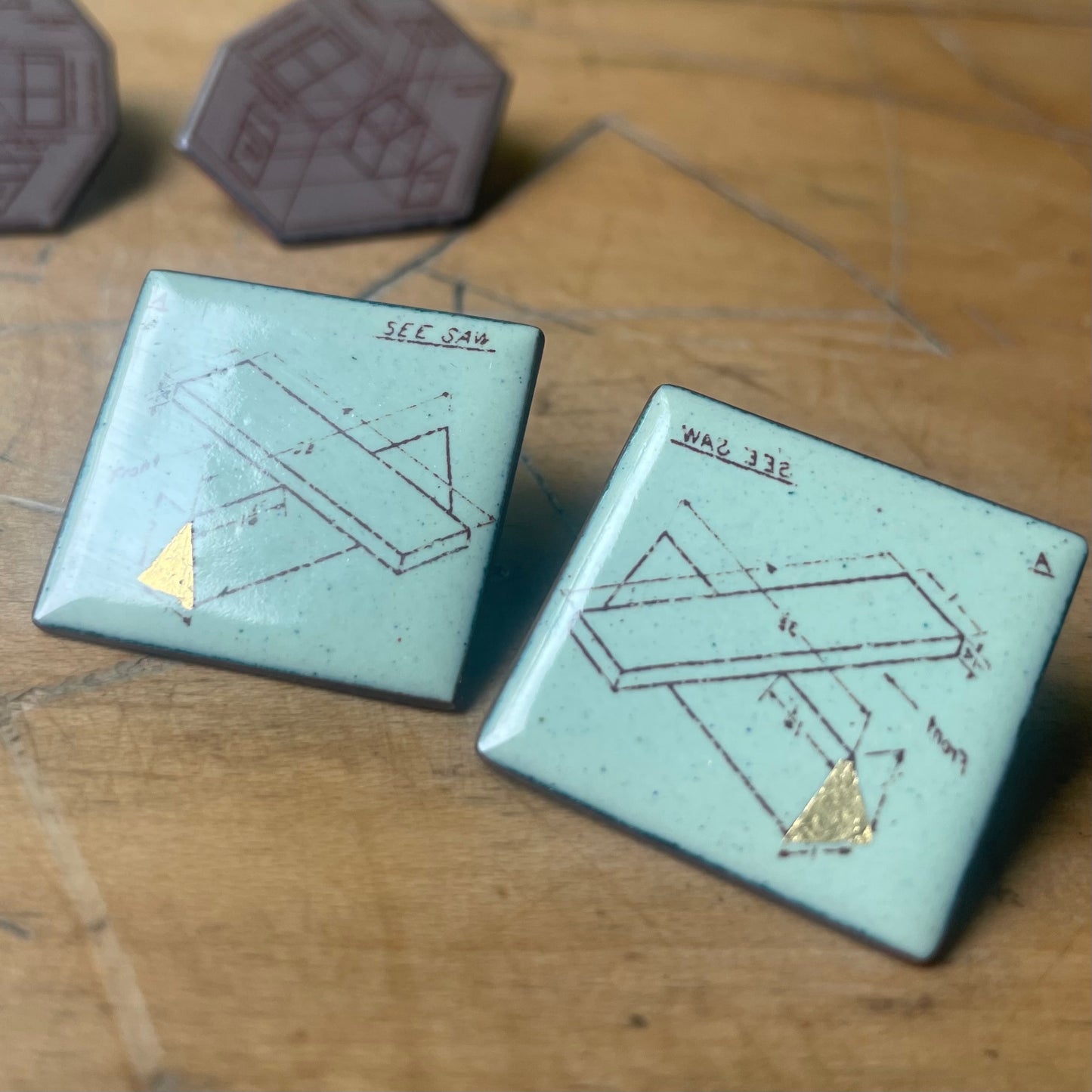 Enamel post earrings