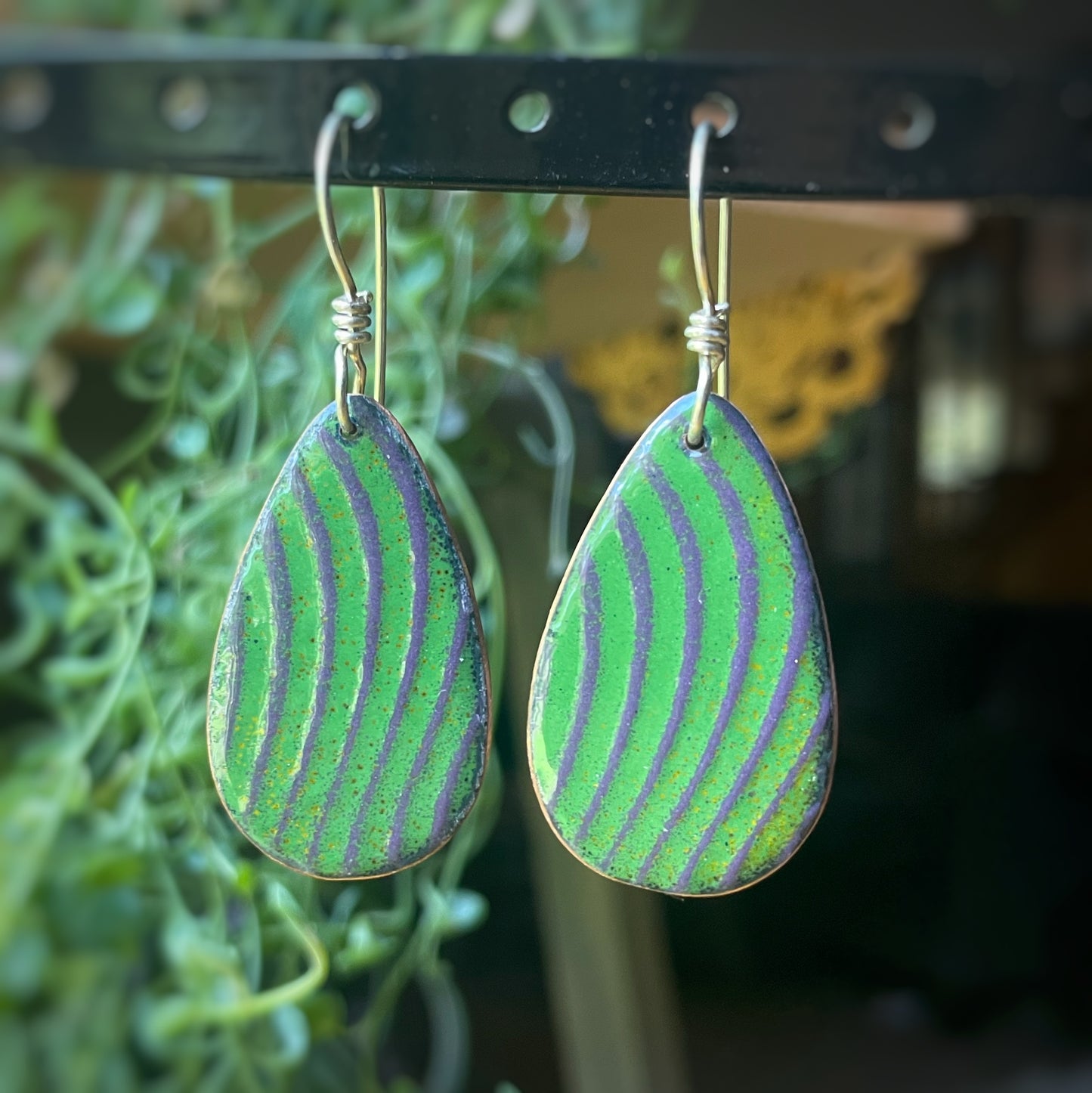 Enamel Drop Earrings