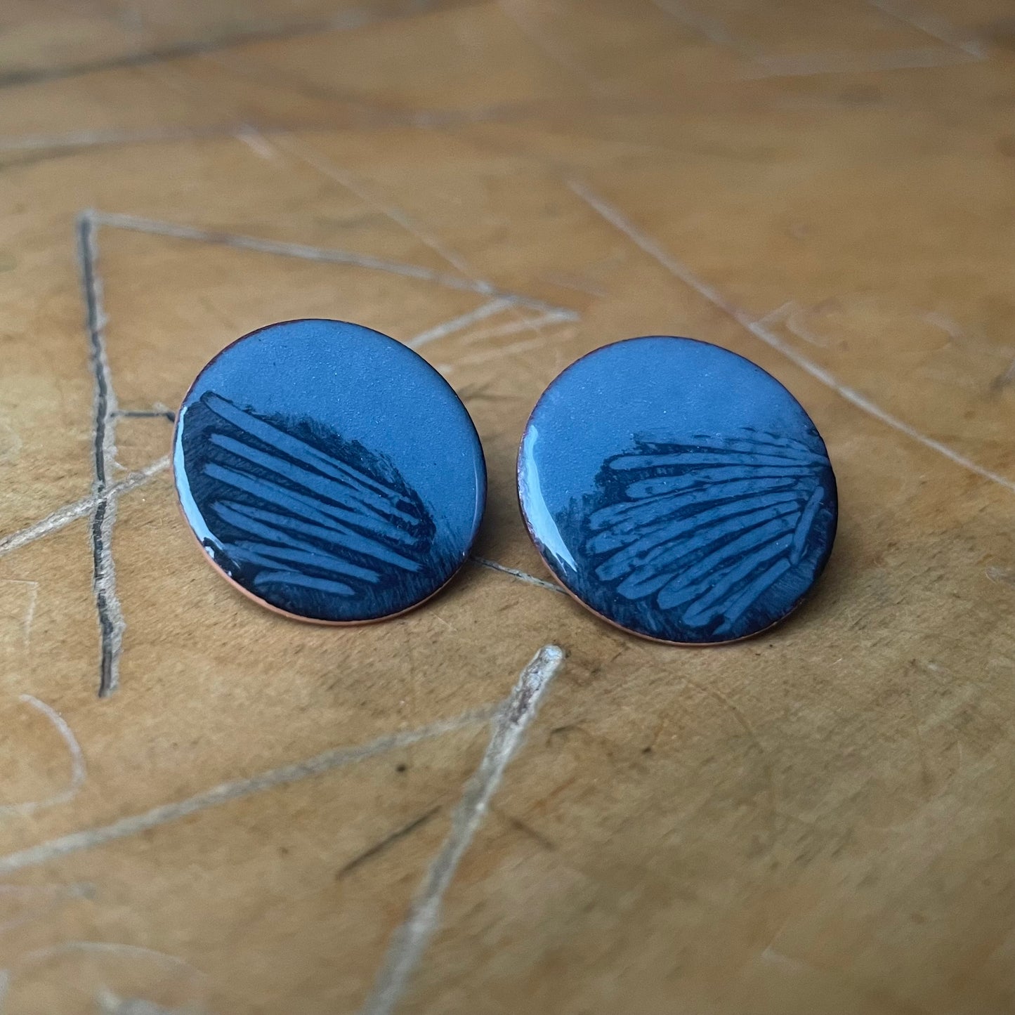 Enamel post earrings