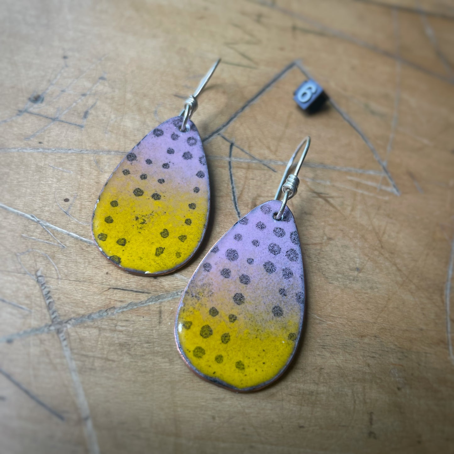 Enamel Drop Earrings