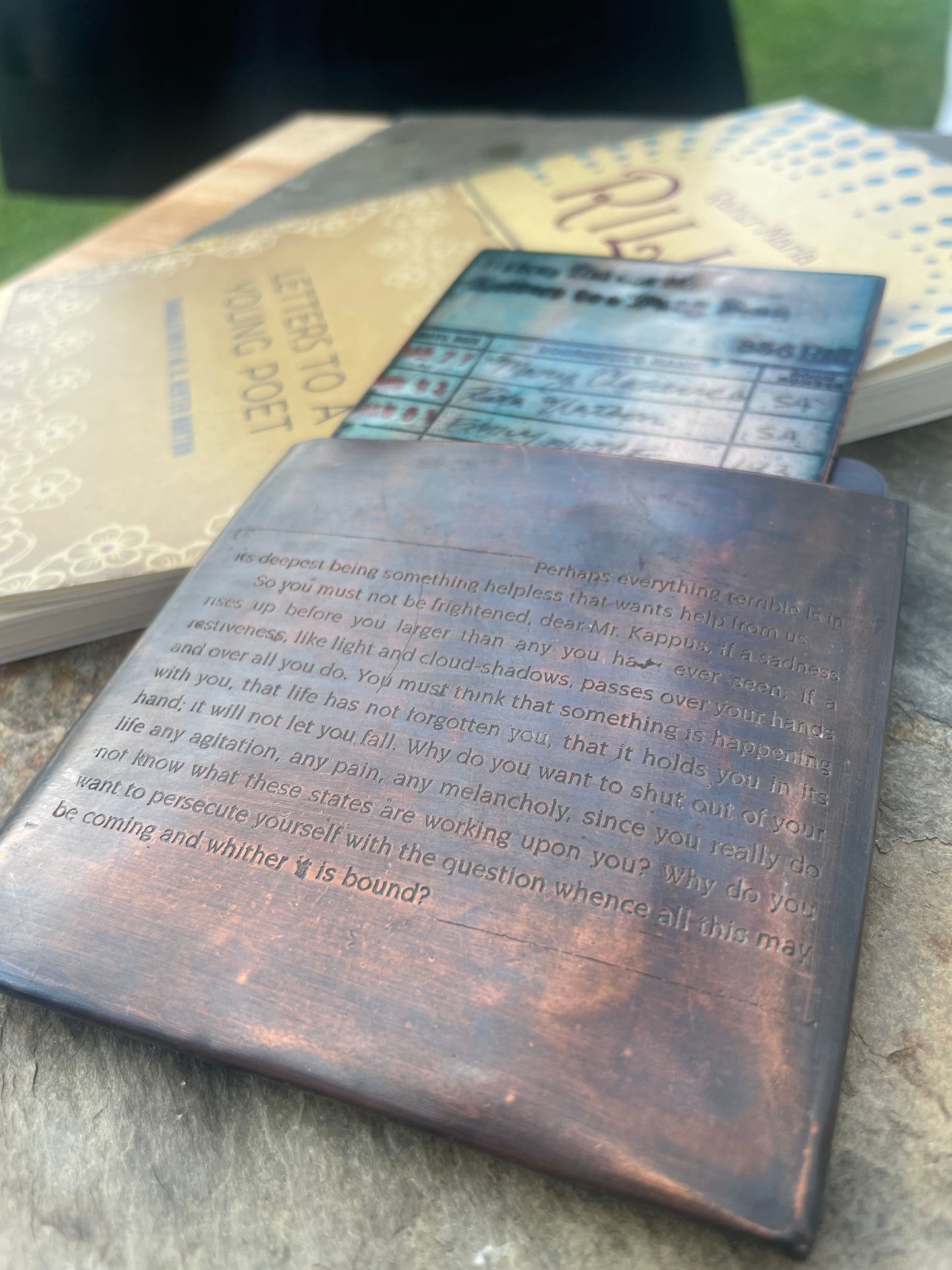 Letters to a Young Poet Enamel Library Card
