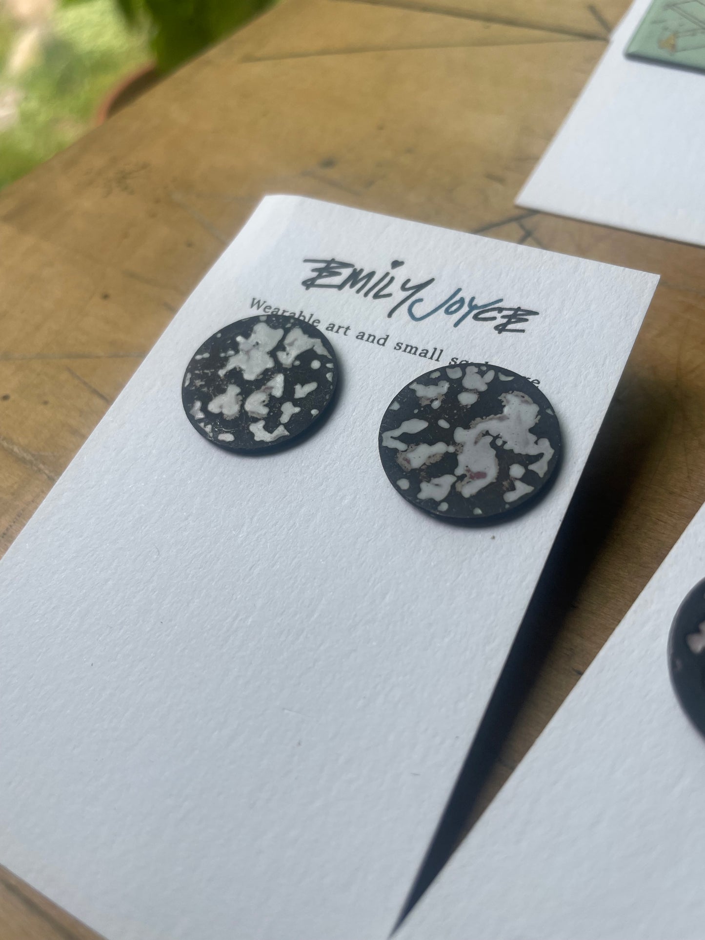 Enamel post earrings