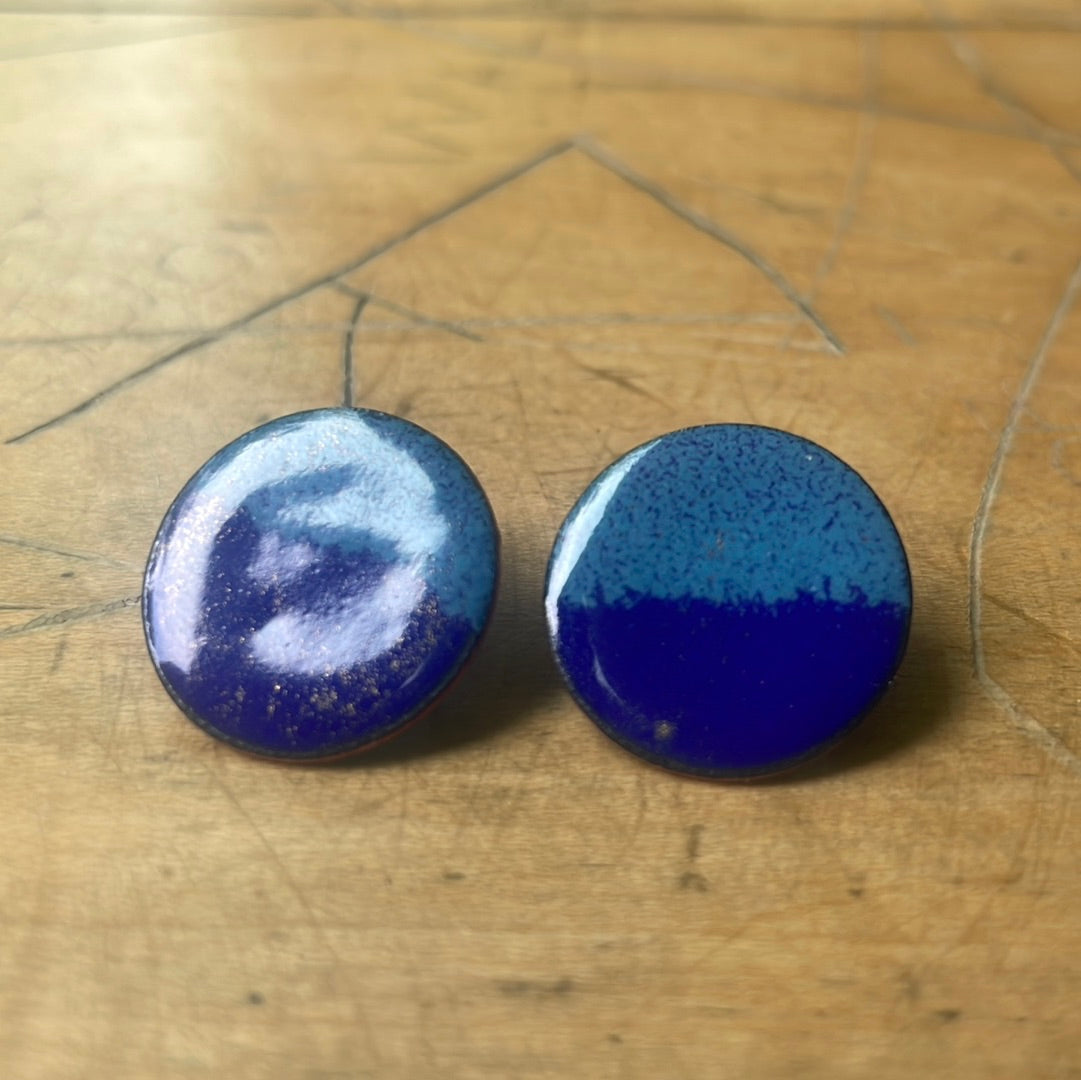Enamel post earrings