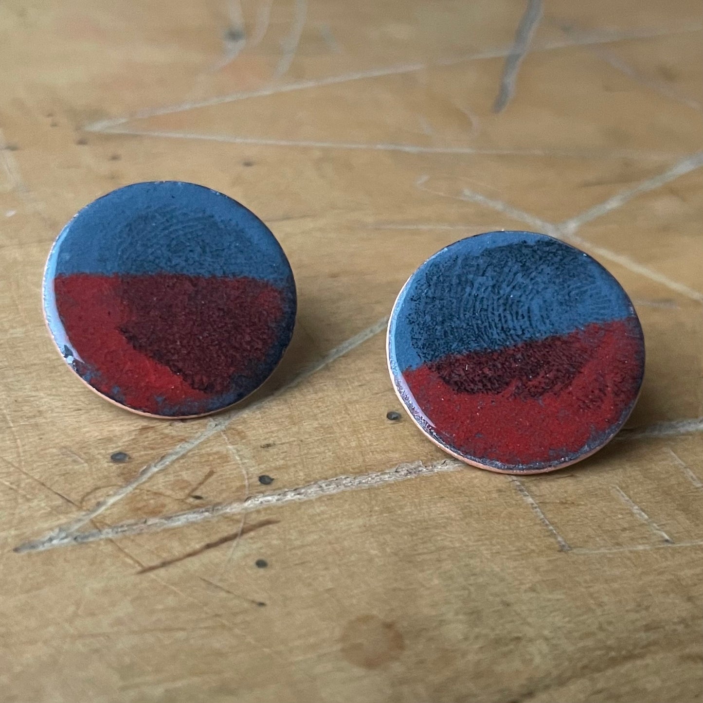 Enamel post earrings