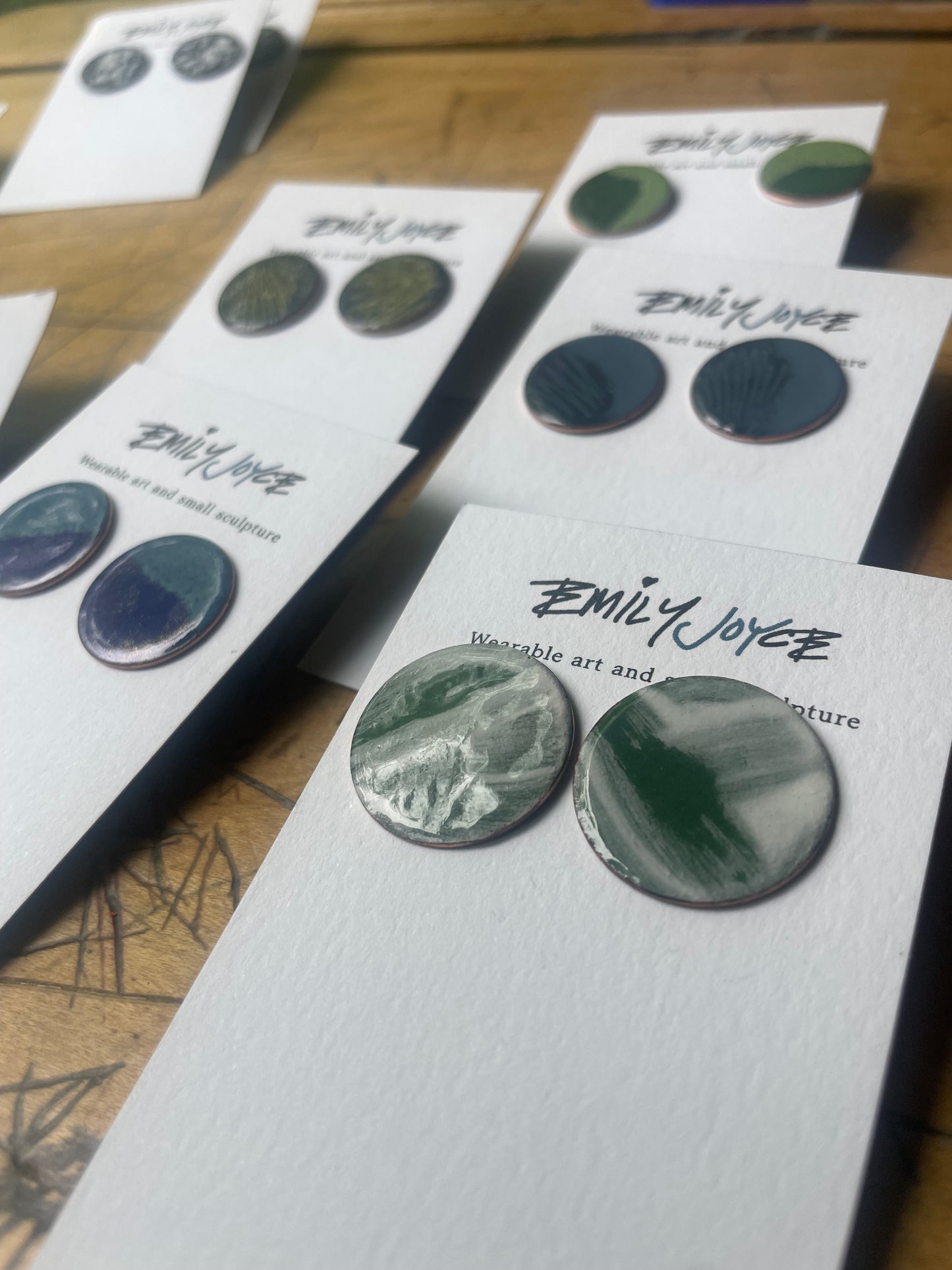 Enamel post earrings