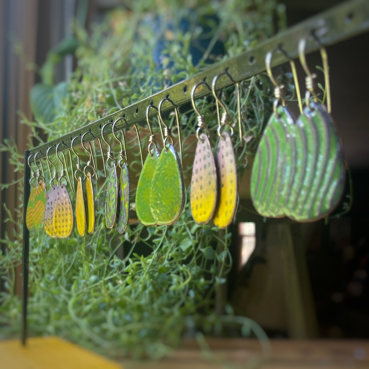 Enamel Drop Earrings