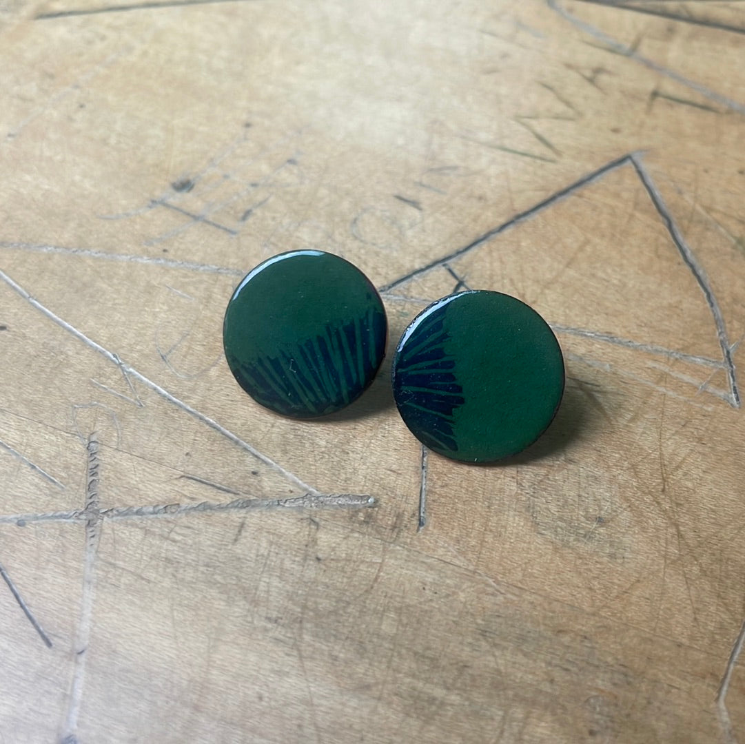 Enamel post earrings