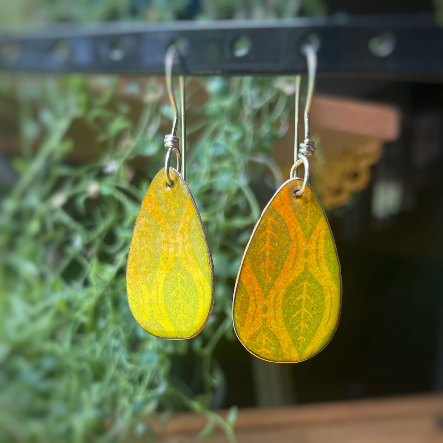 Enamel Drop Earrings