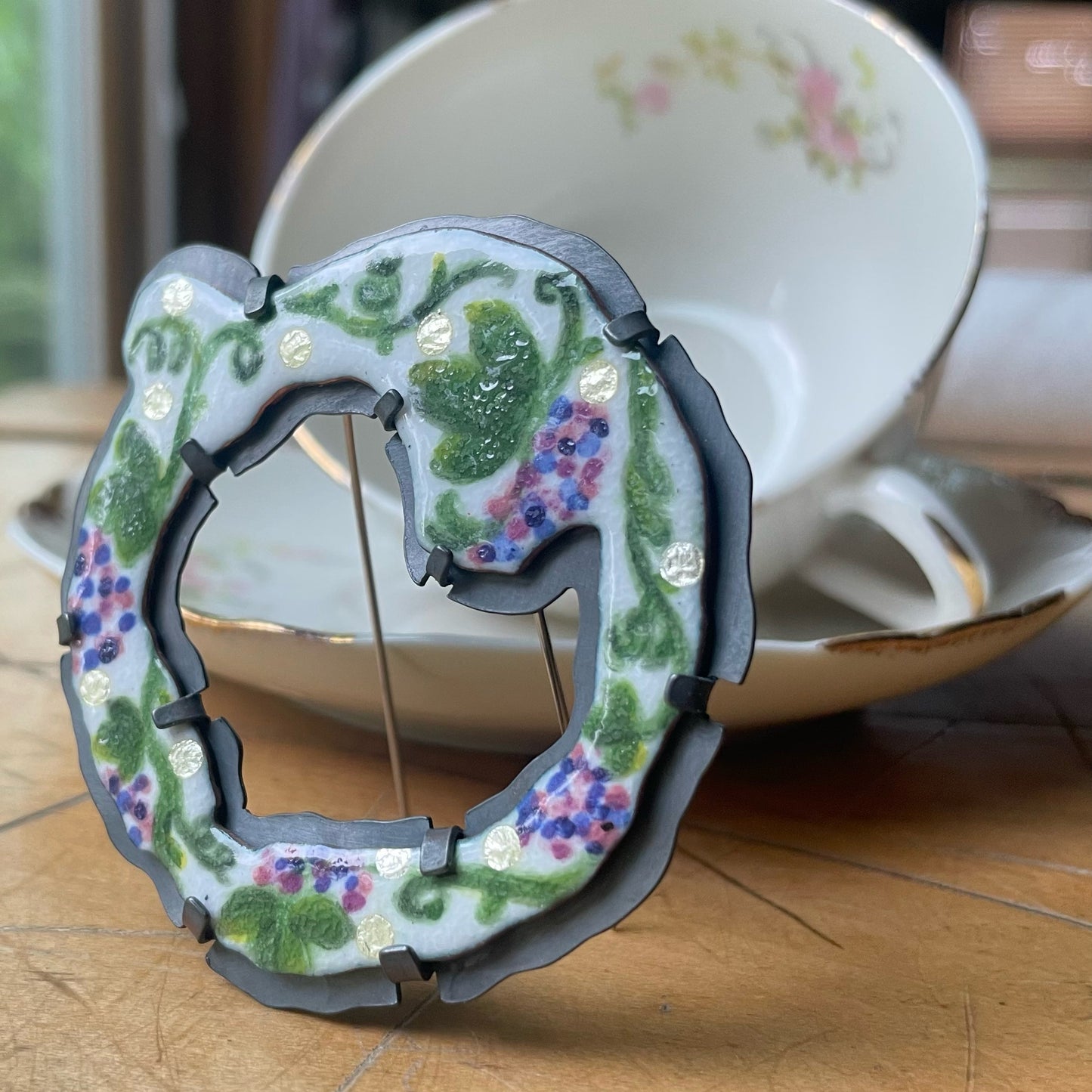 I heard it through the grapevine brooch