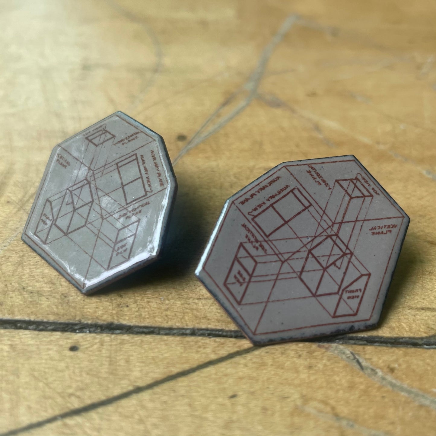 Enamel post earrings