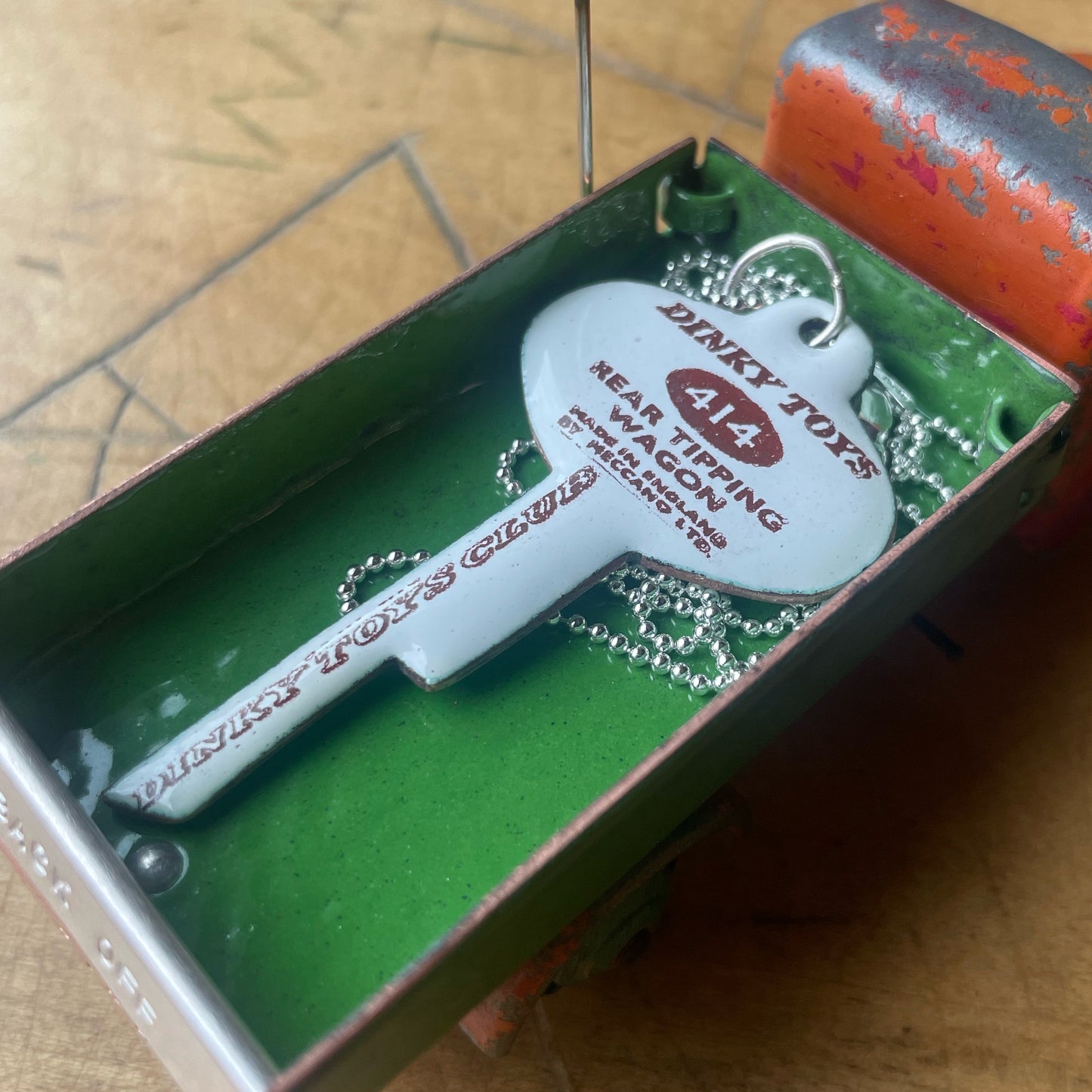 Dinky Toys Dodge Tipping Wagon with Enamel Key Pendant