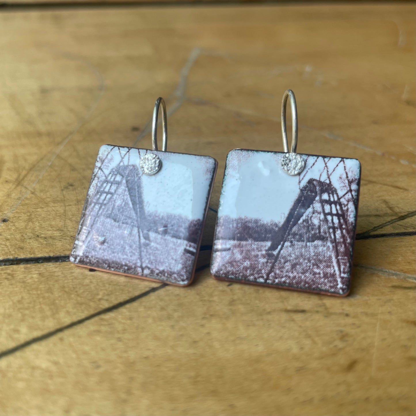 Playground decal earrings