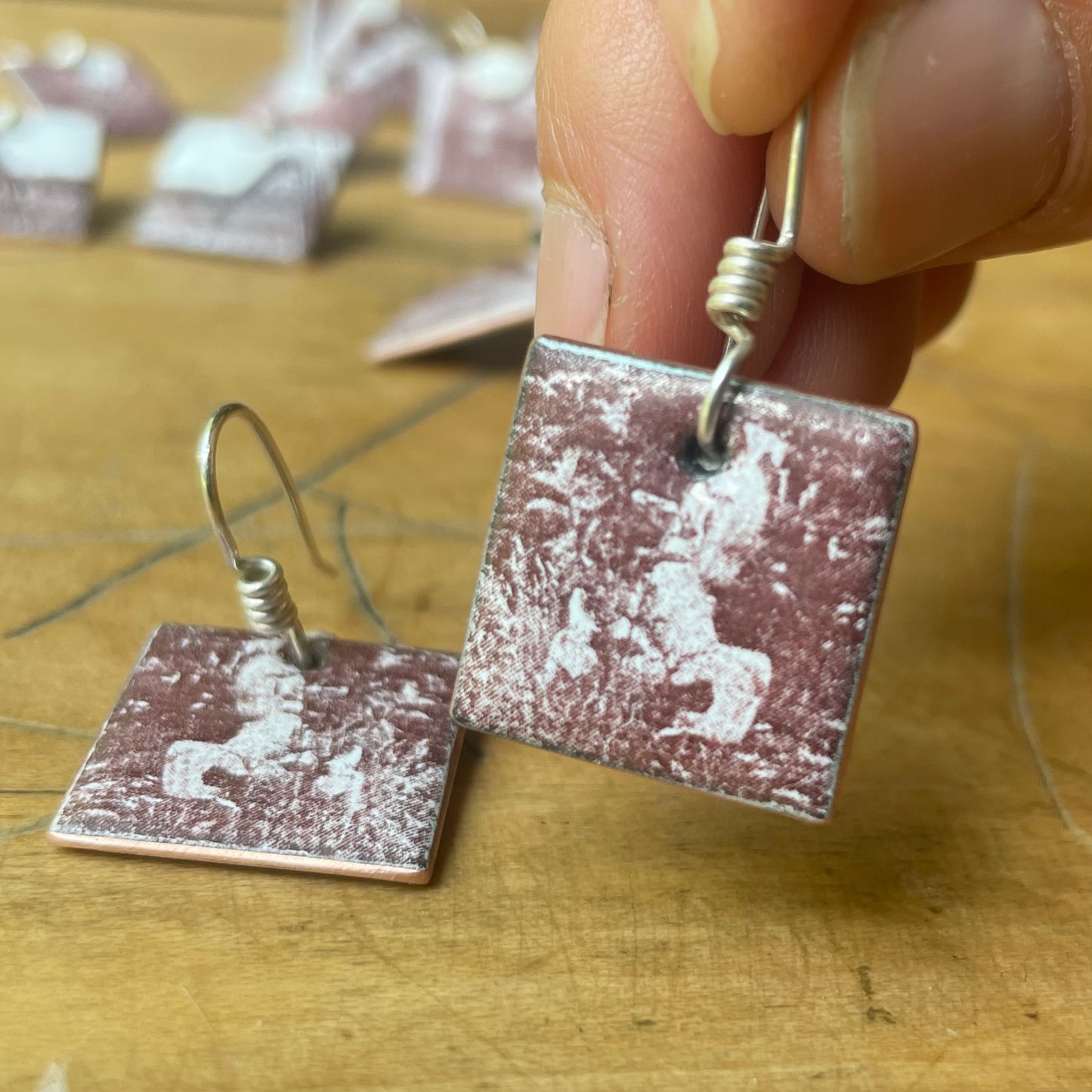 Playground decal earrings