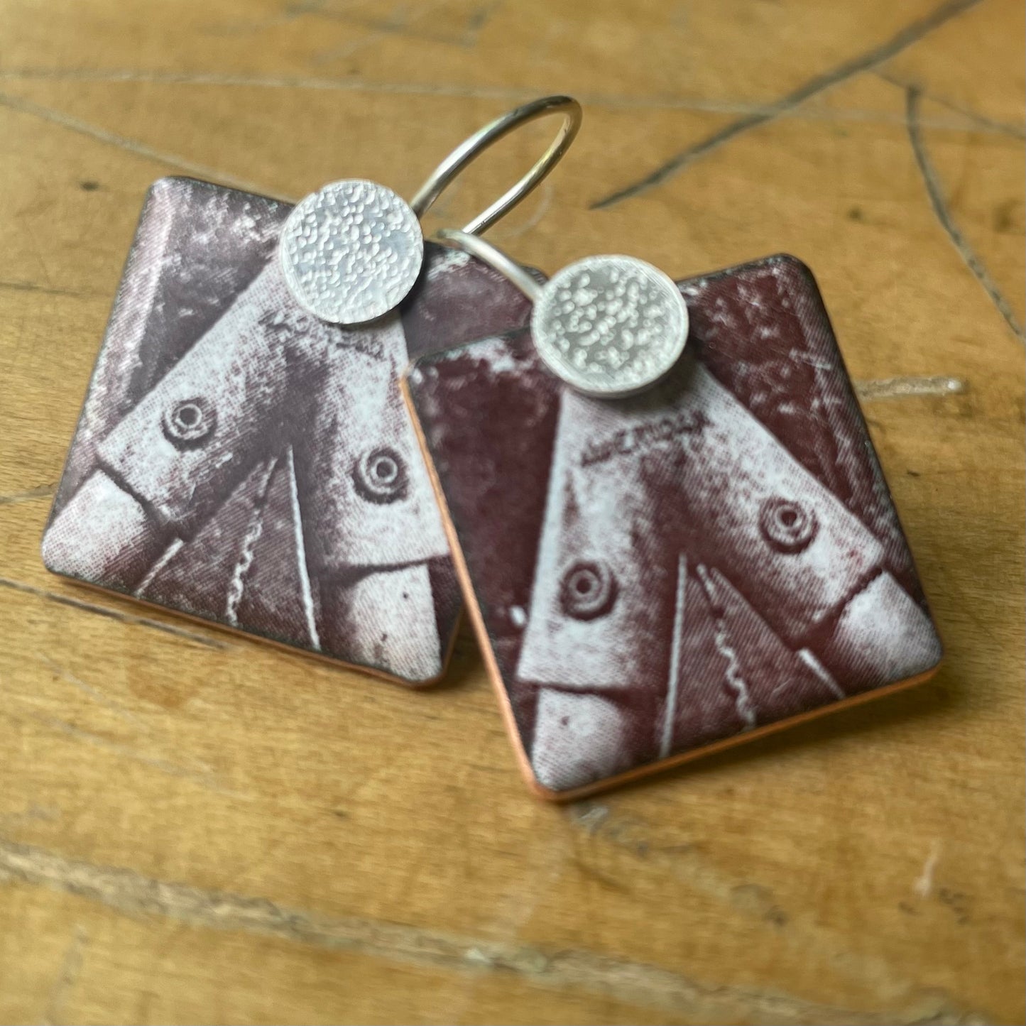 Playground decal earrings