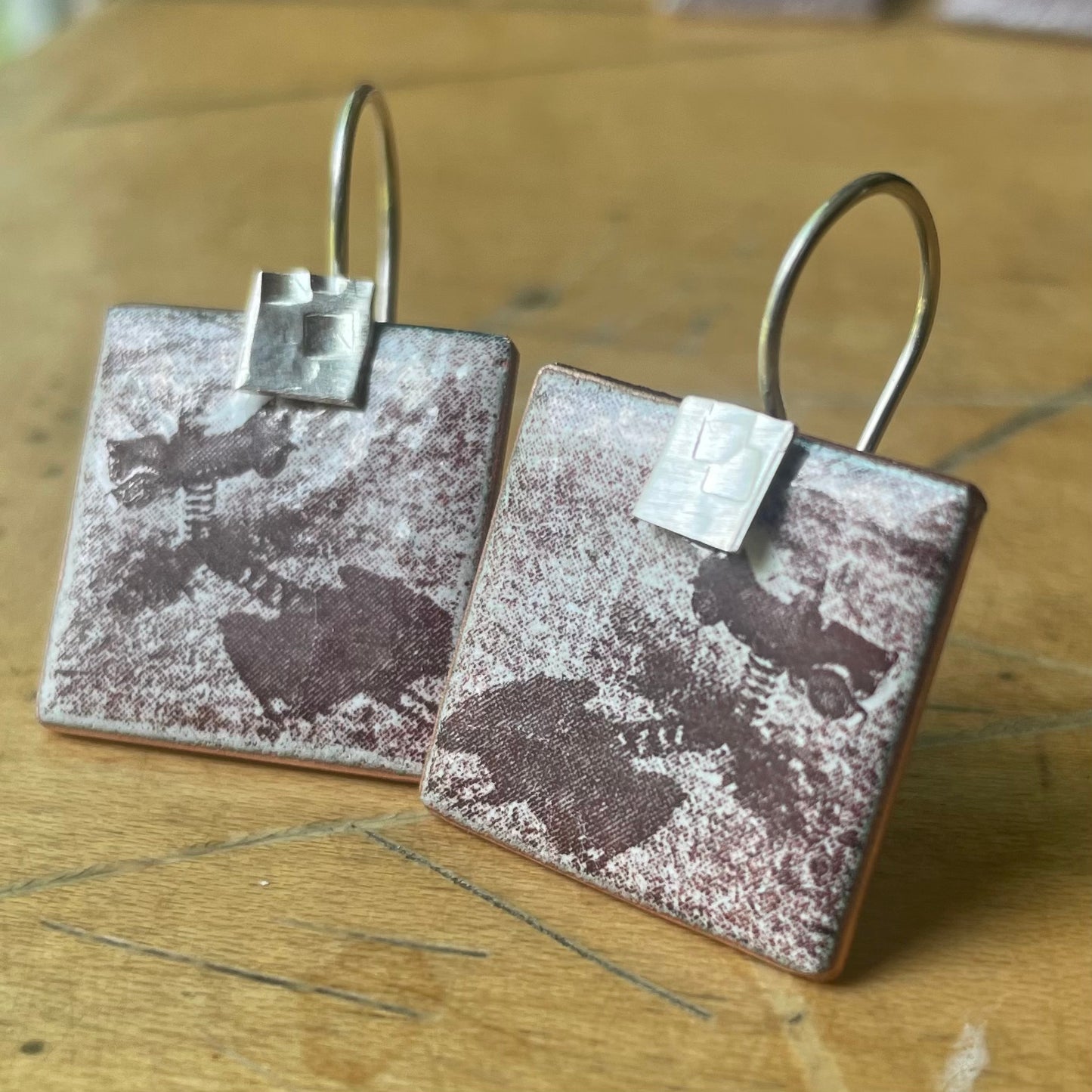 Playground decal earrings