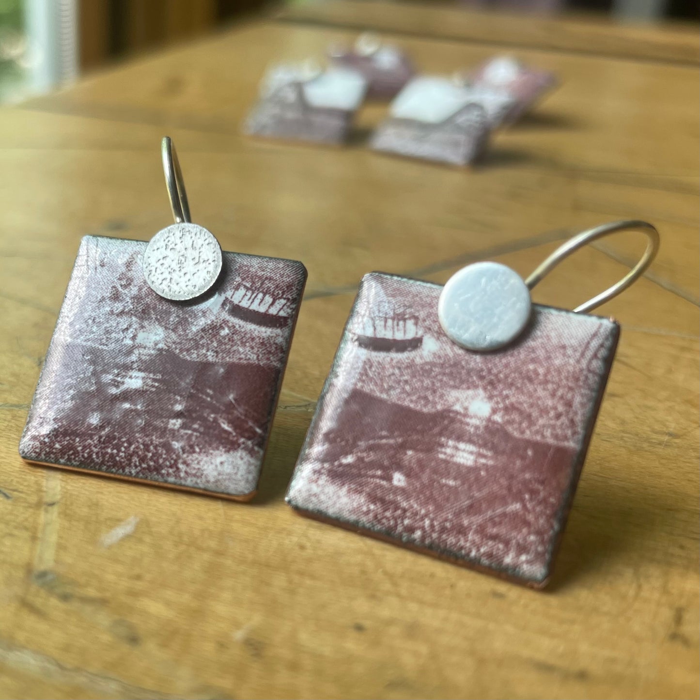 Playground decal earrings