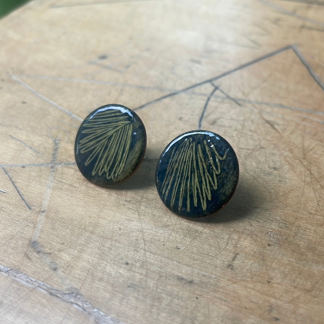 Enamel post earrings
