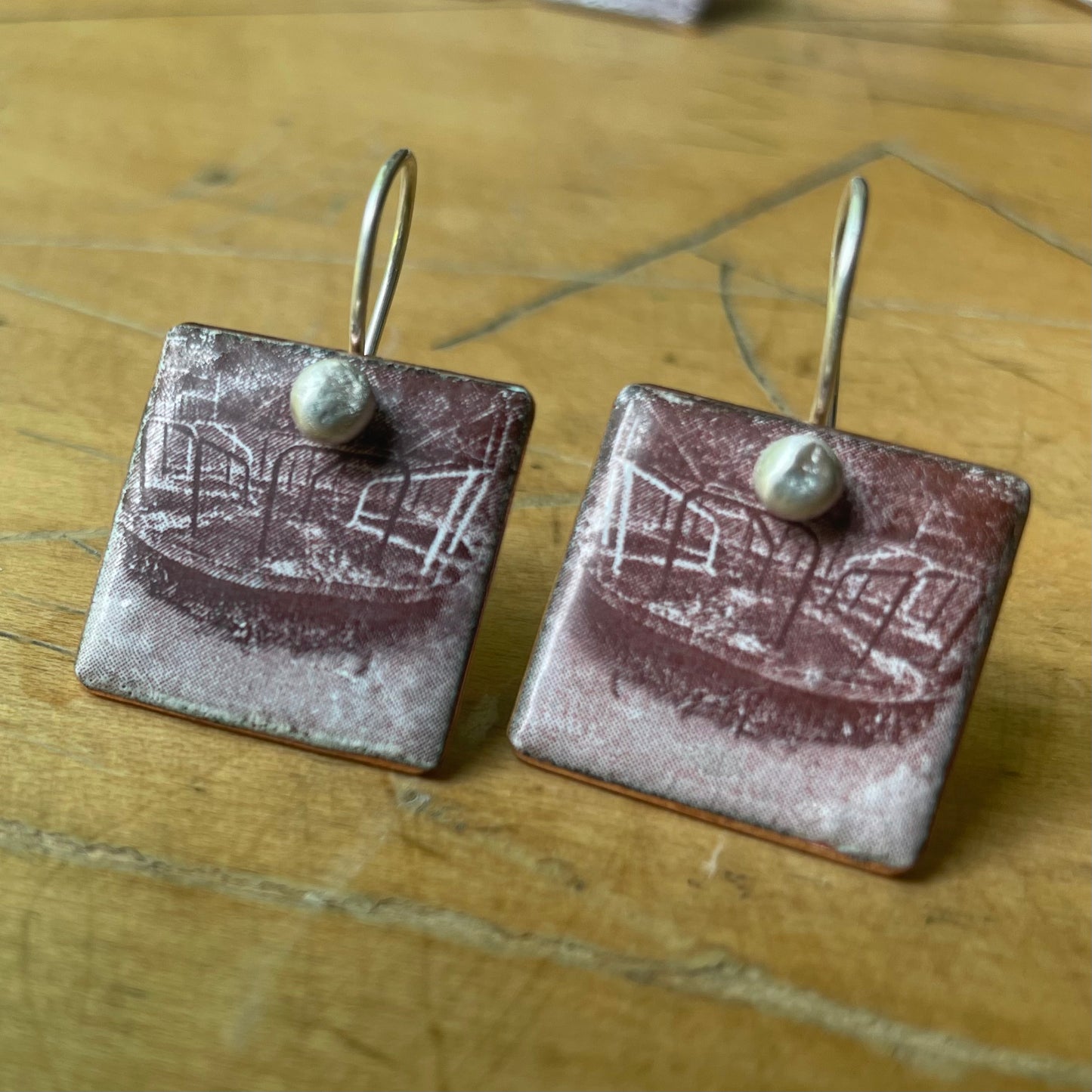 Playground decal earrings