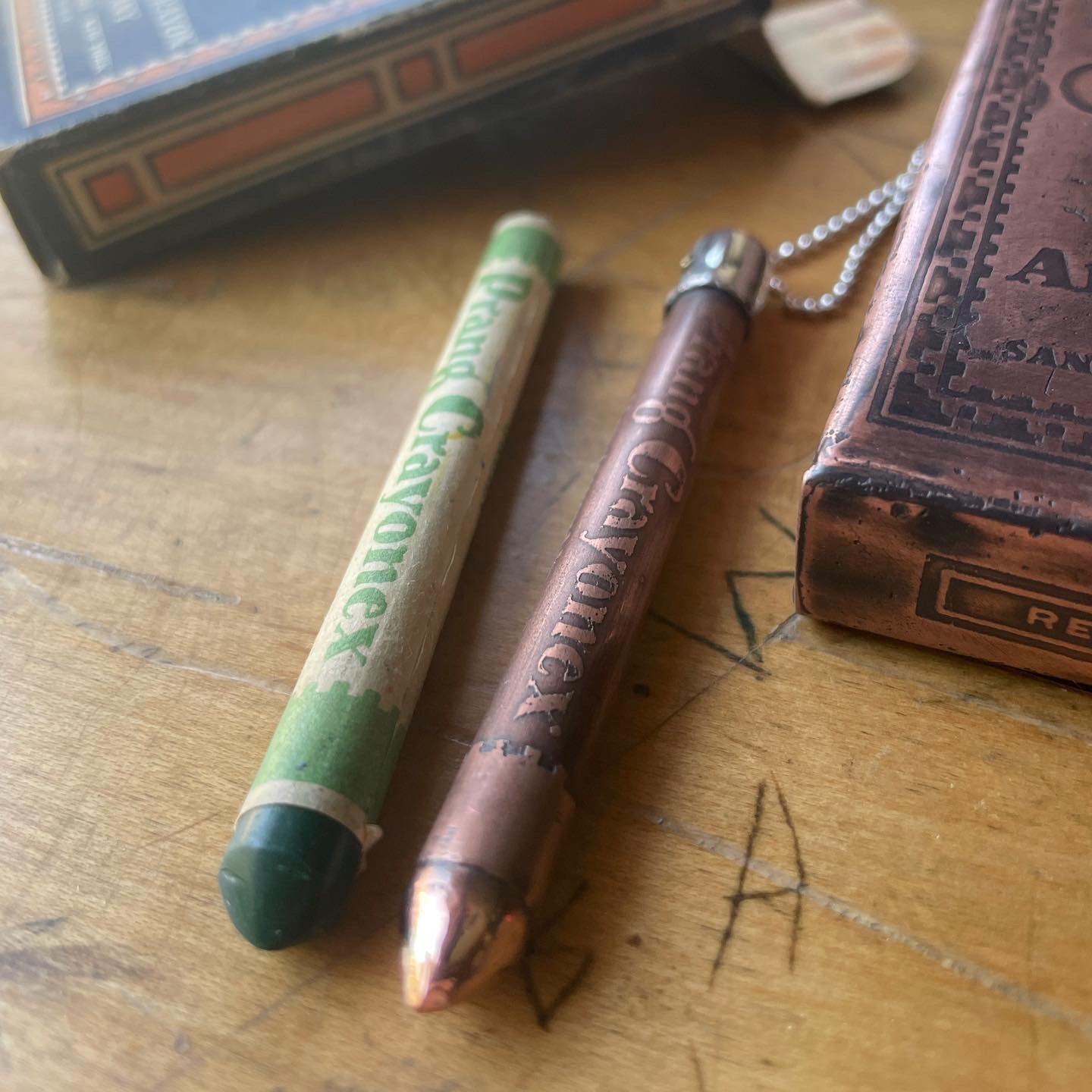Copper Crayon Pendants
